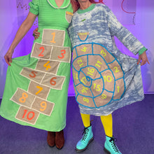 Bespoke circular hopscotch pitch dress