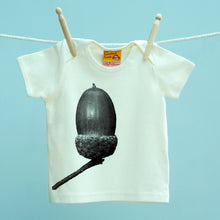 Acorn t shirt for baby and child on cream