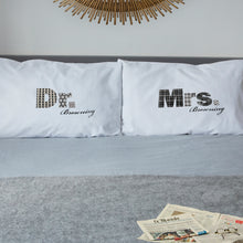 Mr / Mrs / Dr pillowcase set for married couples (black)