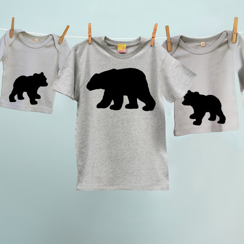 matching Bear and Cubs trio t shirt set for mum / dad and children