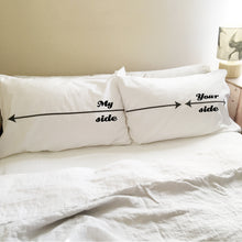 personalised My Side / Your Side pillowcase set for couples