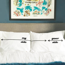 personalised My Side / Your Side pillowcase set for couples