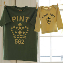 Pint & Half Pint t shirt set for parent and son/ daughter in khaki & coffee
