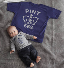 Pint & Half Pint t shirt set for dad and son/ daughter in navy / grey