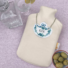 Gin decanter label hot water bottles