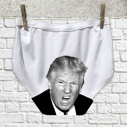 Trump Political Pants for men and women- underwear with his head on the bum.