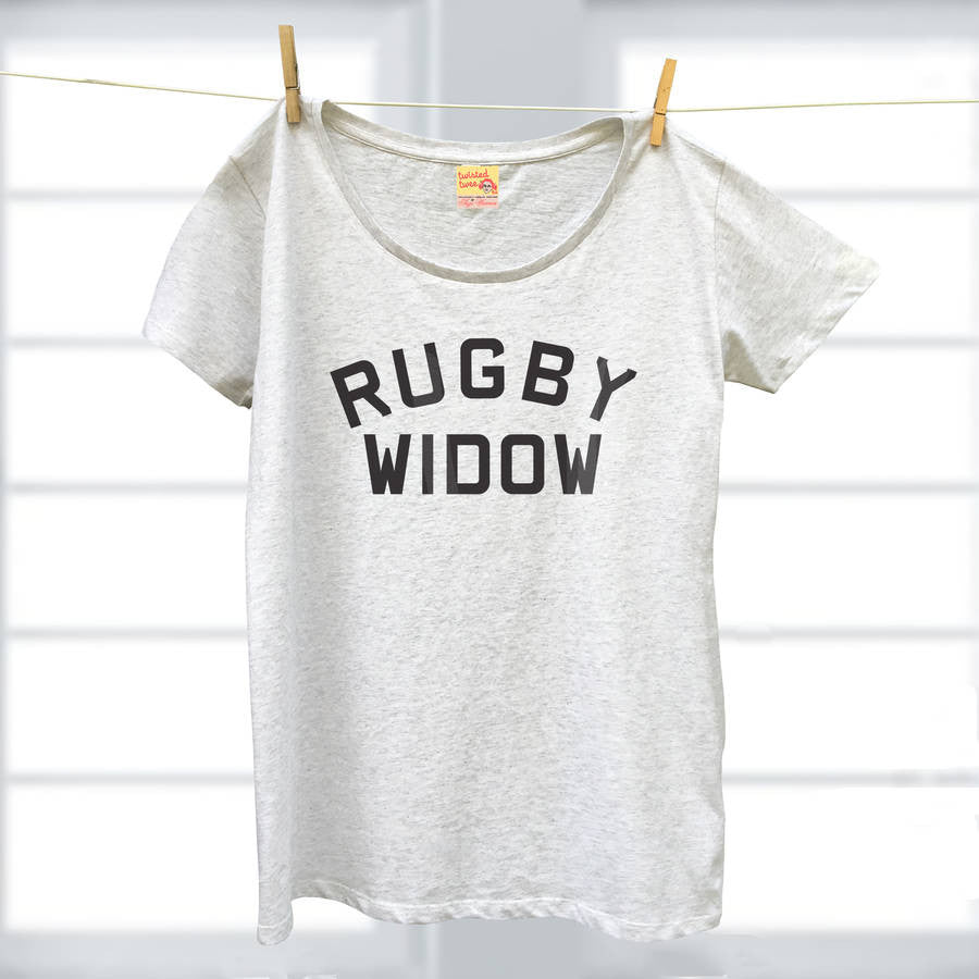 Rugby Widow ladies organic t shirt for sports fans