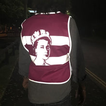 Hi Viz Liz - reflective bib to celebrate Her Maj's dazzling life