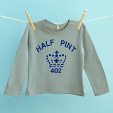 Pint & Half Pint t shirt set for dad and son/ daughter in navy / grey