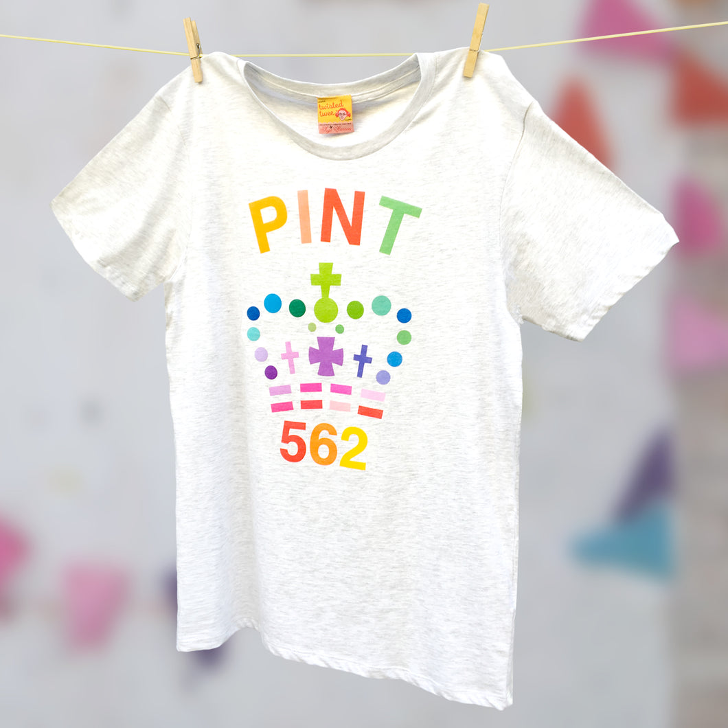 Single rainbow Pint organic cotton t shirt