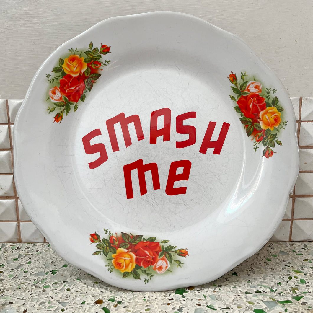 'Smash Me' plate to relieve bureaucratic frustration.