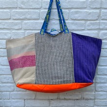 Vintage IKEA bags - a medley of lush purples with woolly striped lining