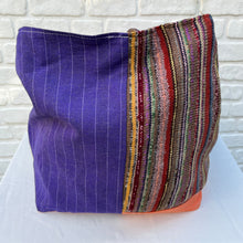 Vintage IKEA bags - a medley of lush purples with woolly striped lining