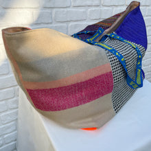 Vintage IKEA bags - a medley of lush purples with woolly striped lining