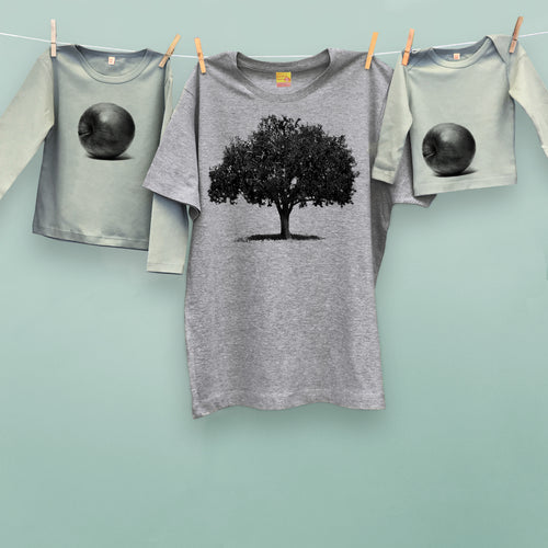 Apple Tree & Apple t shirt trio set for parent and two kids or twins