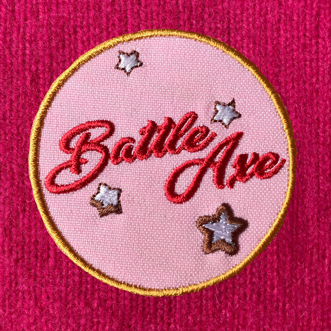 BATTLE AXE iron-on clothes patch from the Hag Range