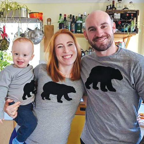 Matching family Bear t shirt set for mum, dad and baby bear