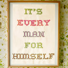 'Every Man for Himself' demotivational tea towel