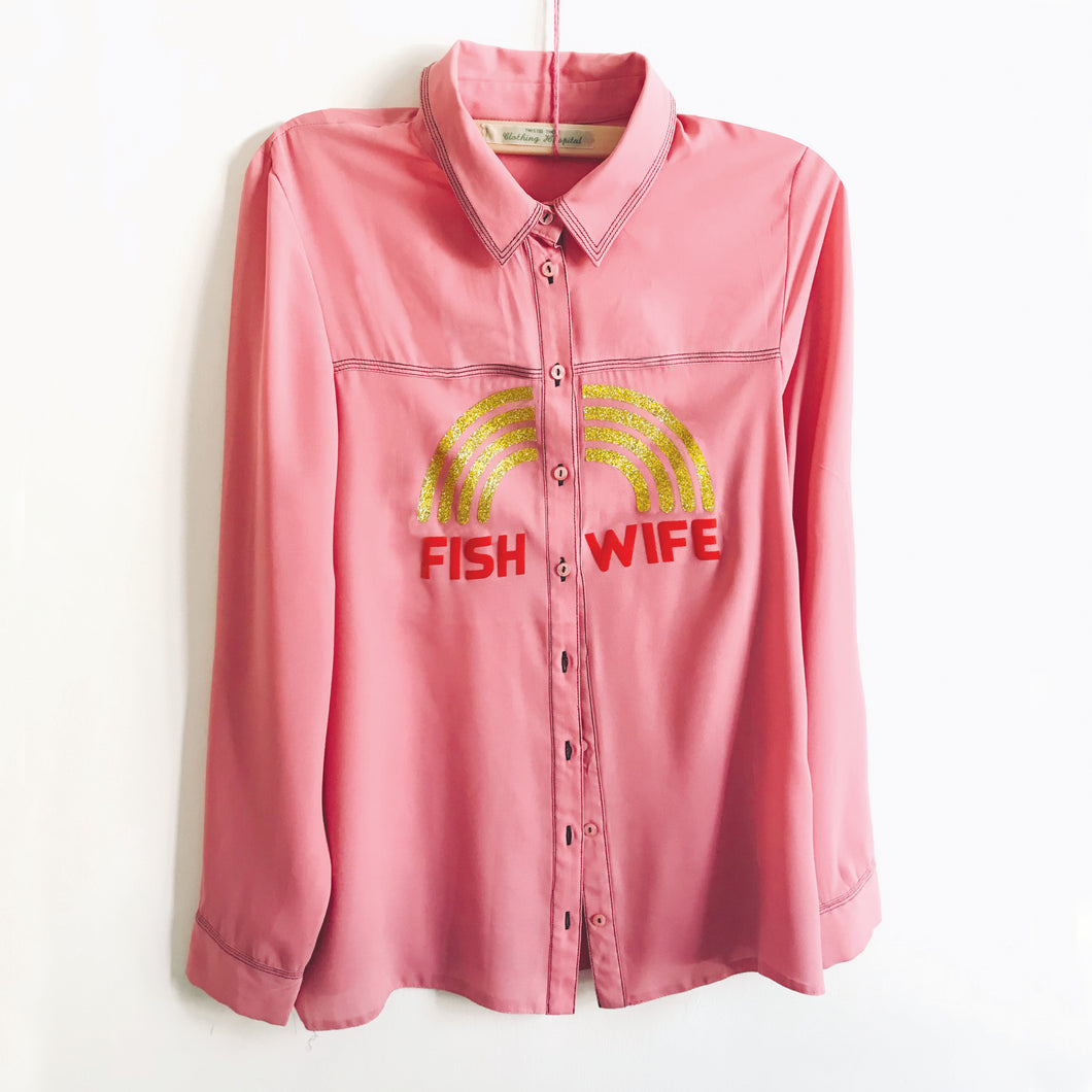 SOLD  Fish Wife up-cycled cowboy shirt