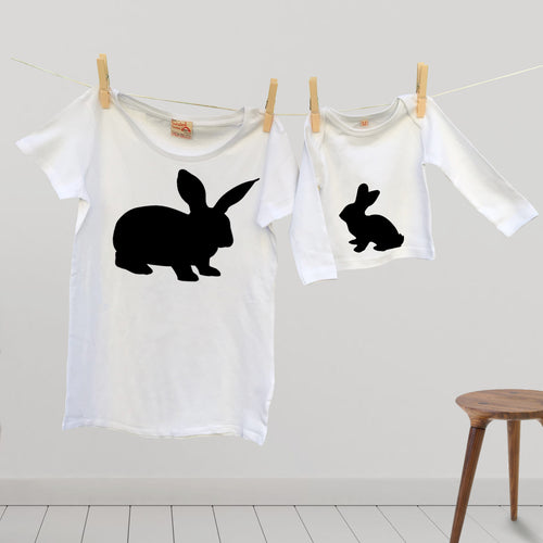 Bunny and rabbit t shirt Twinset for mummy and child / baby