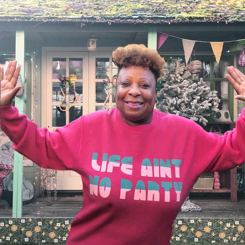 Bespoke 'Life Ain't No Party' woolly jumper