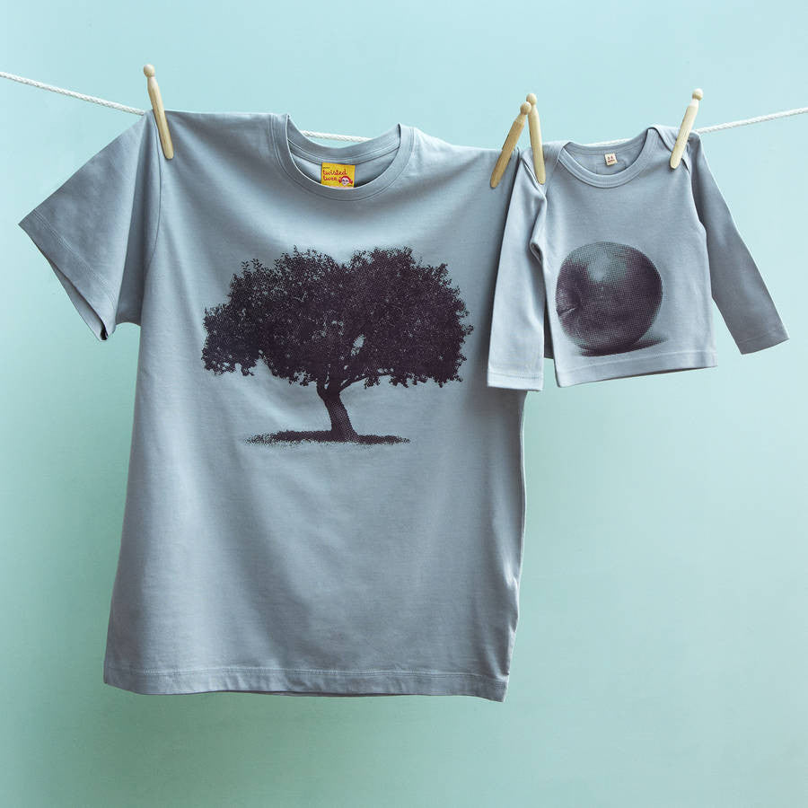 Apple Tree and Apple t shirt set for dad & child.