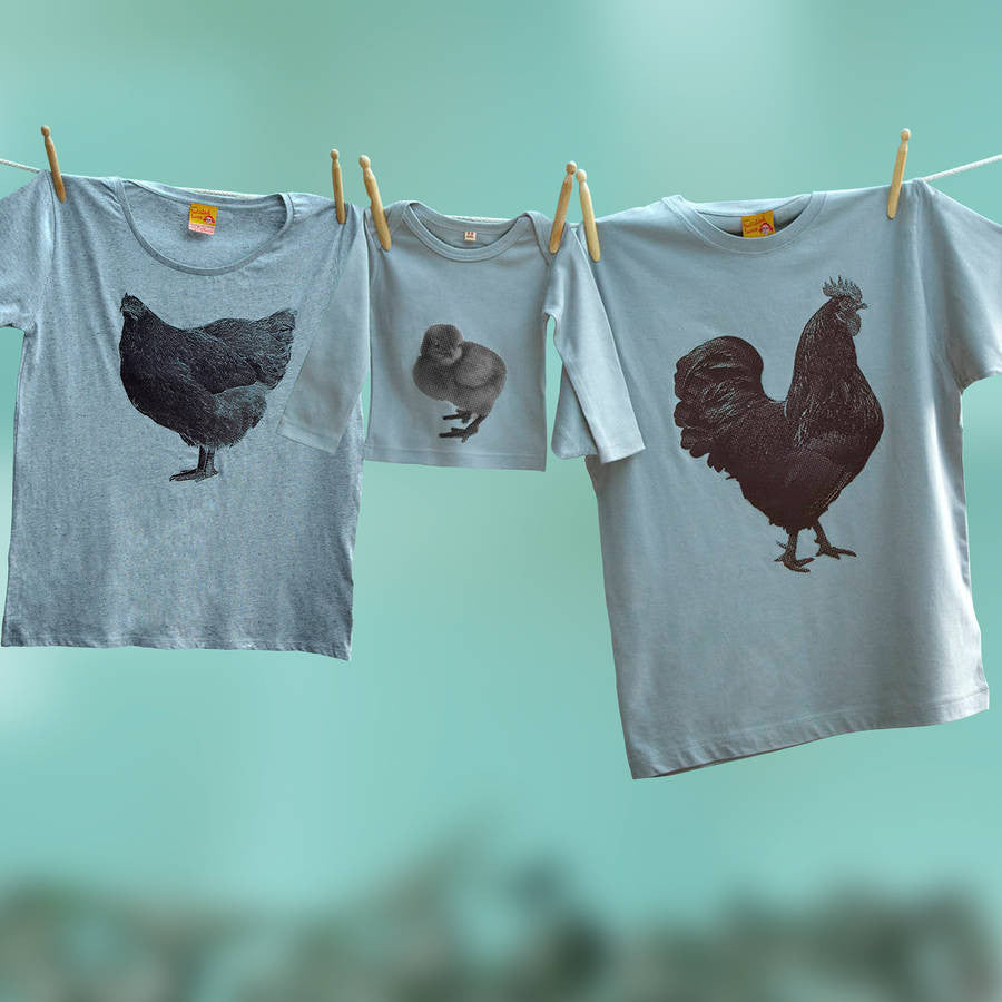 Family Cockerel, Hen and Chick t shirt set