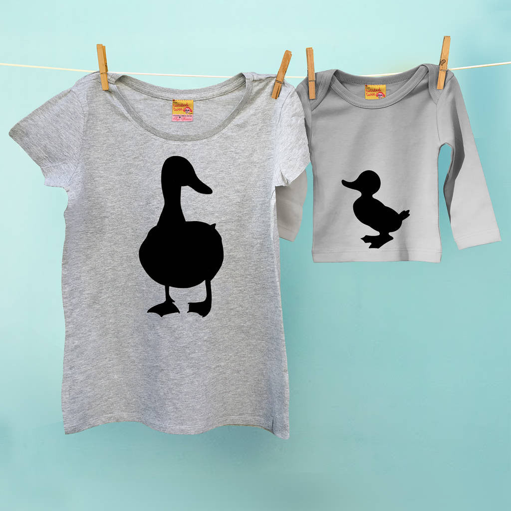 Duck & Duckling matching t shirts for Mum and Baby  / child