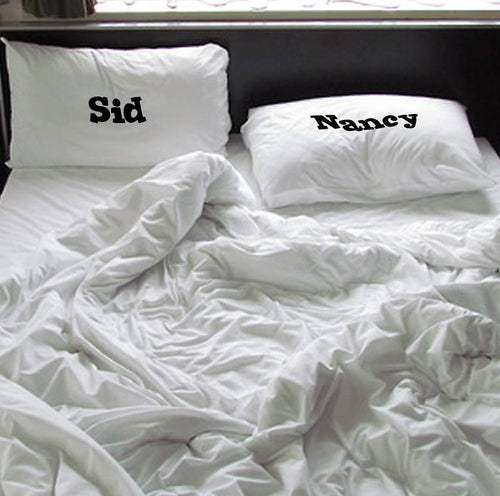 Funny bespoke celebrity couple pillowcase sets