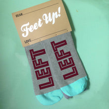 'Feet Up' Funny socks - Left Feet for bad dancers