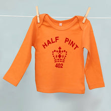 Pint & Half Pint t shirt set for parent and infant in red and orange
