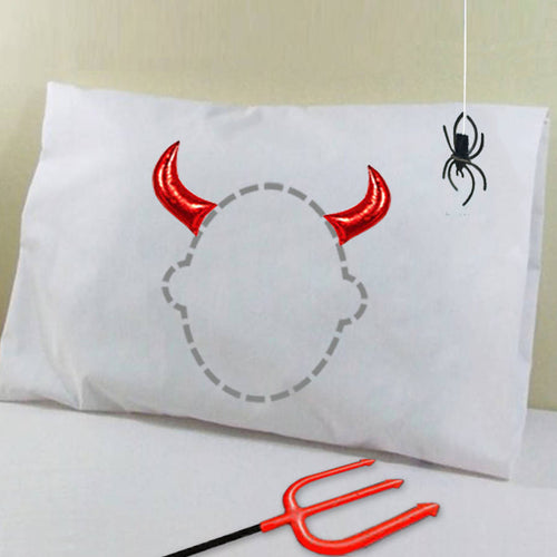 Red 'Horns' pillowcase for little devils and troublemakers
