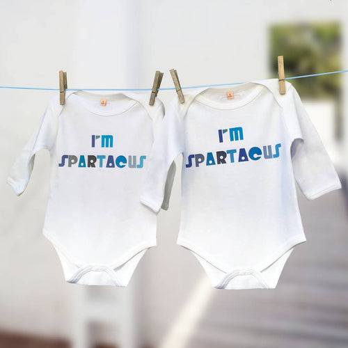'I'm Spartacus' film quote movie babygrow set for twins