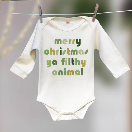 'Merry Christmas ya filthy animal' film quote babygrow