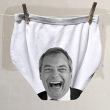 Nigel Farage's face on adult Political Pants