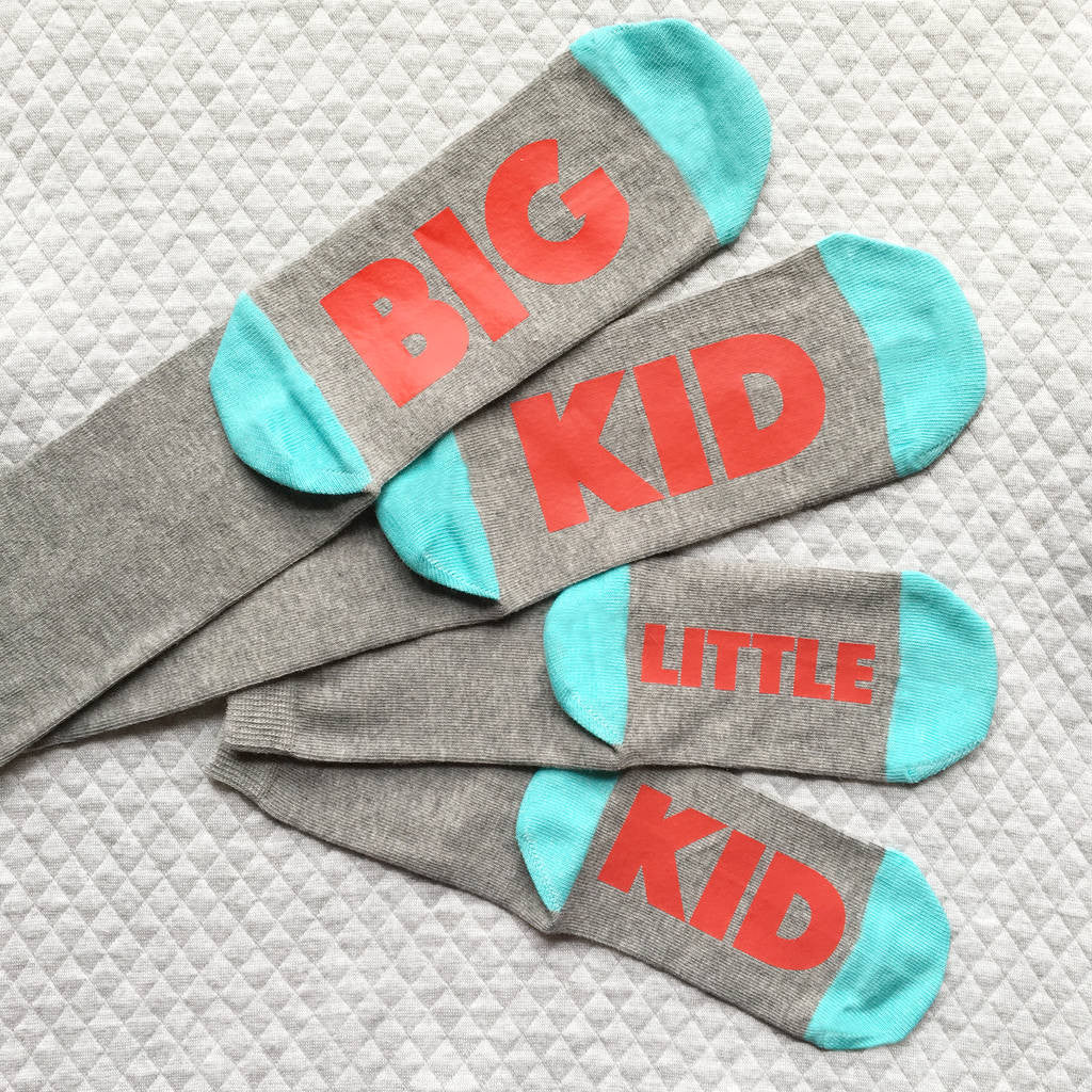 Big Kid / Little Kid matching socks for parents and children