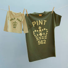 Pint & Half Pint t shirt set for parent and son/ daughter in khaki & coffee