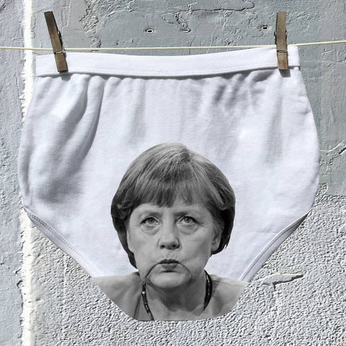Angela Merkel's face on adult Political Pants