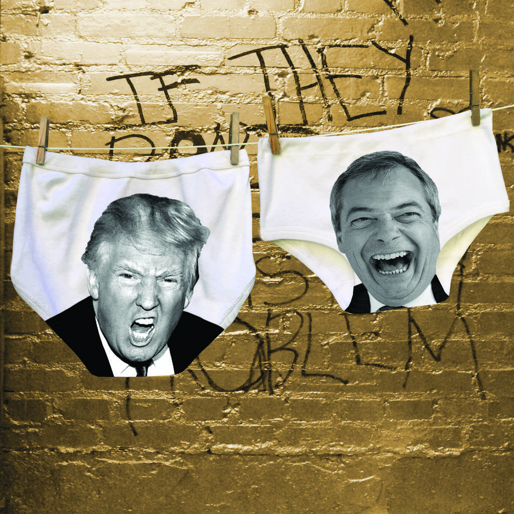 Trump and Farage Power Pants for ambitious couples