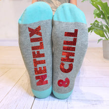 Netflix & Chill 'Feet Up' funny message socks
