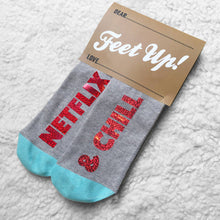 Netflix & Chill 'Feet Up' funny message socks
