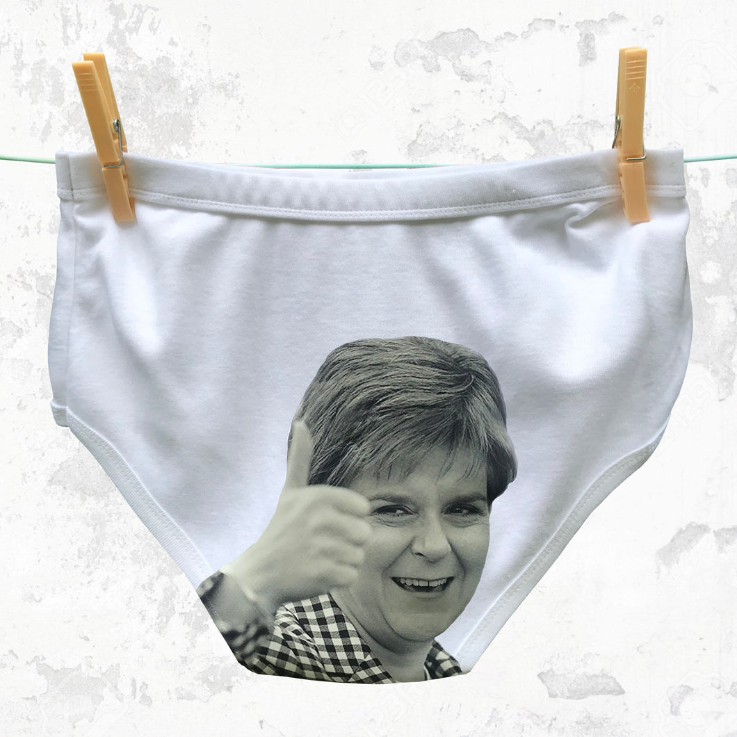 Sturgeon's face on adult Political Pants